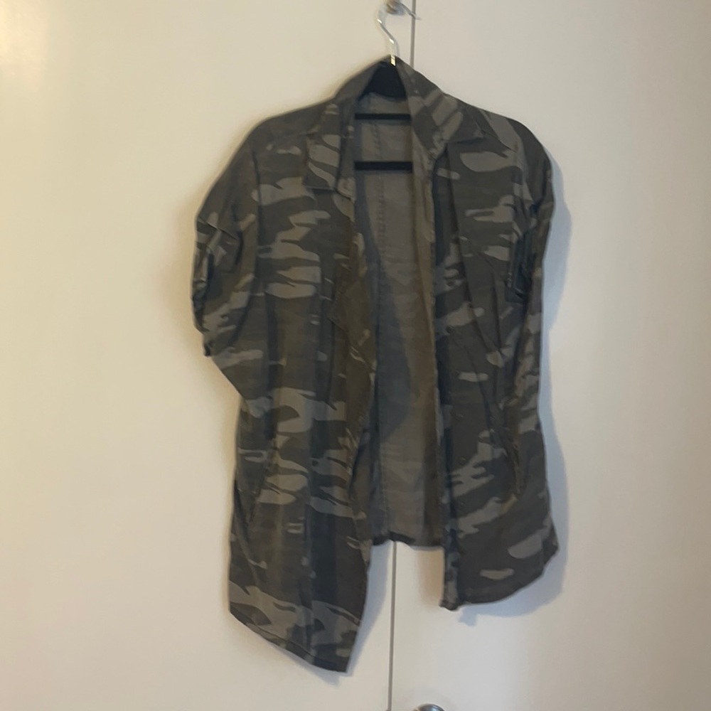 Express  camo open face shirt